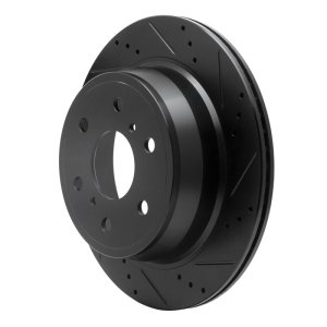 Cadillac Escalade Brake Rotor (1) - Rear Right - R1 Concepts - Drilled & Slotted - Black - `07-`20
